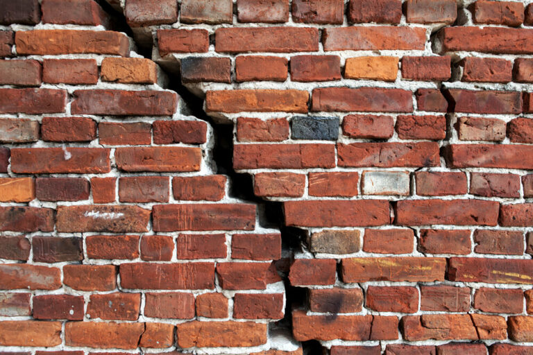 Crack in a brick wall